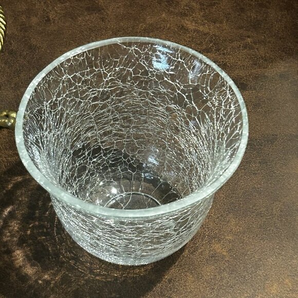 Vintage 3 Leg Brass Cherubs Cupid Pedestal Stand With Crackle Glass Bowl - Picture 12 of 16